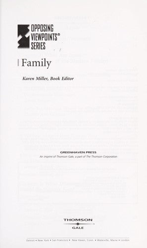 Cover of Family (Opposing Viewpoints)