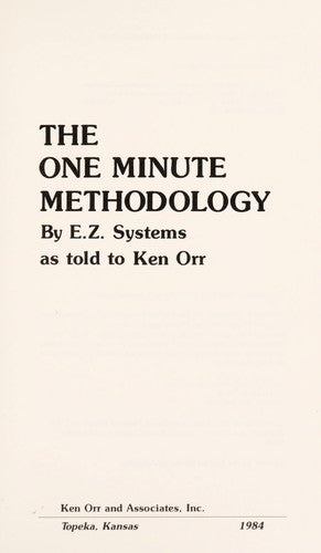 Cover of The One Minute Methodology