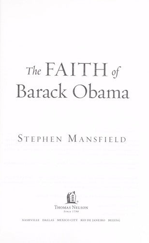 Cover of The Faith of Barack Obama