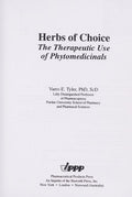 Cover of Herbs of Choice: The Therapeutic Use of Phytomedicinals