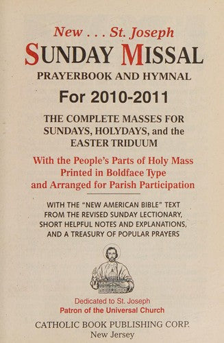 Cover of St. Joseph Sunday Missal and Hymnal for 2011