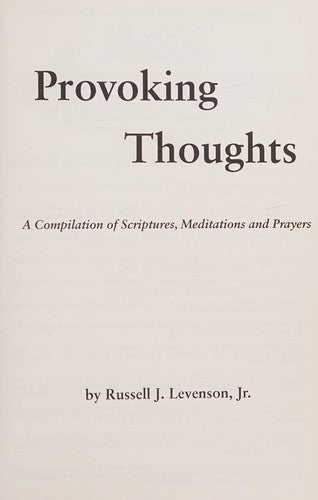 Cover of Provoking Thoughts (A Compilation of scriptures, meditations and prayers)