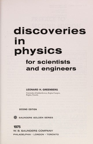 Cover of Discoveries in physics for scientists and engineers (Saunders golden series)