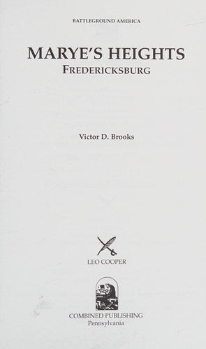 Cover of Marye's Heights: Fredericksburg (Battleground America)