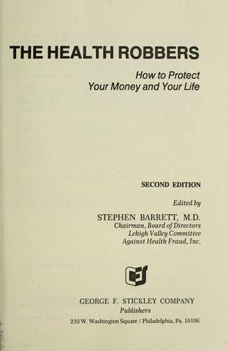 Cover of Health Robbers: How to Protect Your Money and Your Life