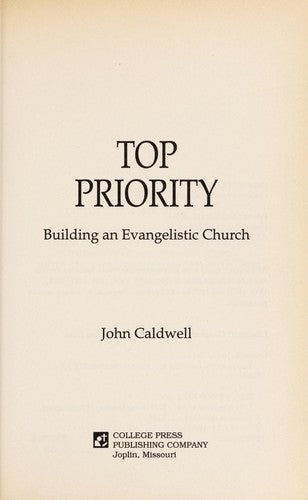 Cover of Top Priority: Building an Evangelistic Church
