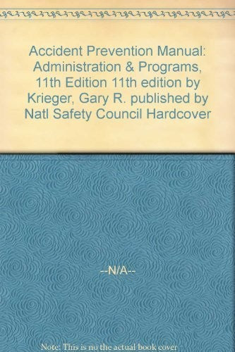 Cover of Accident Prevention Manual: Administration & Programs, 11th Edition