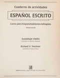 Cover of Cuaderno De Actividad: Espanol Escrito Curso Para Hispanohablantes