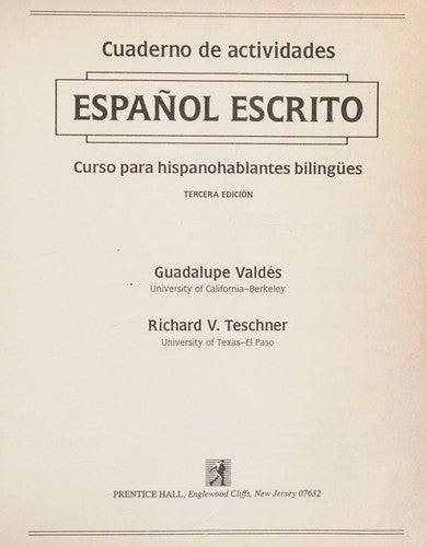 Cover of Cuaderno De Actividad: Espanol Escrito Curso Para Hispanohablantes