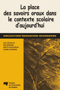 Cover of PLACE DES SAVOIRS ORAUX DANS LE CONTEXTE SCOLAIRE D'AUJOURD