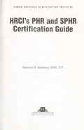 Cover of PHR and SPHR Certification Guide