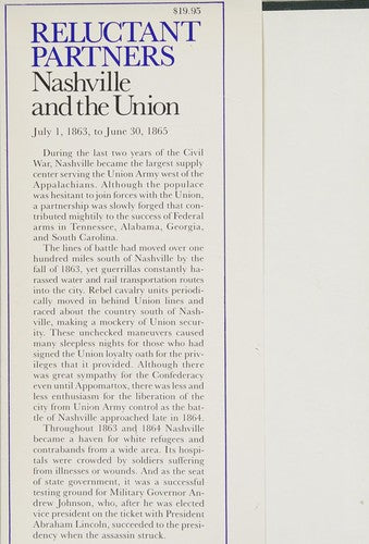 Cover of Reluctant Partners: Nashville and the Union July 1, 1863 to June 30, 1865