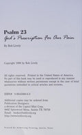 Cover of Psalm 23: God's Prescription for Our Pain