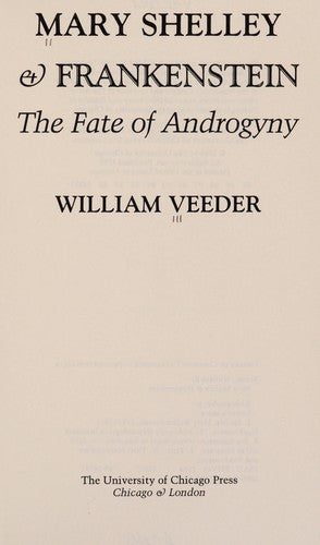Cover of Mary Shelley and Frankenstein: The Fate of Androgyny