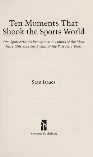 Cover of Ten Moments that Shook the Sports World