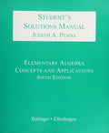 Cover of Elementary Algebra: Concepts and Applications (Solutions Manual)