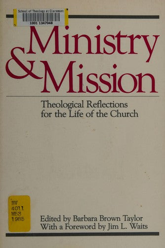 Cover of Ministry and Mission: Theological Reflections for the Life of the Church