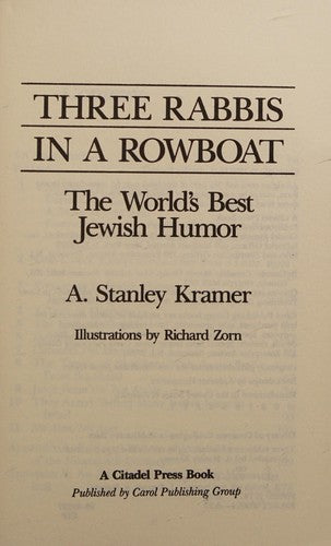 Cover of Three Rabbis in a Rowboat: The World's Best Jewish Humor