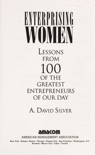 Cover of Enterprising Women: Lessons from 100 of the Greatest Entrepreneurs of Our Day