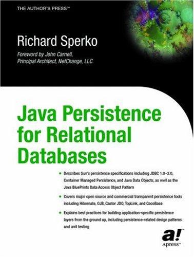 Cover of Java Persistence for Relational Databases (Books for Professionals by Professionals)