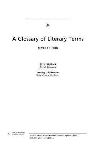 Cover of A Glossary of Literary Terms