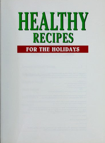 Cover of Healthy Recipes for the Holidays
