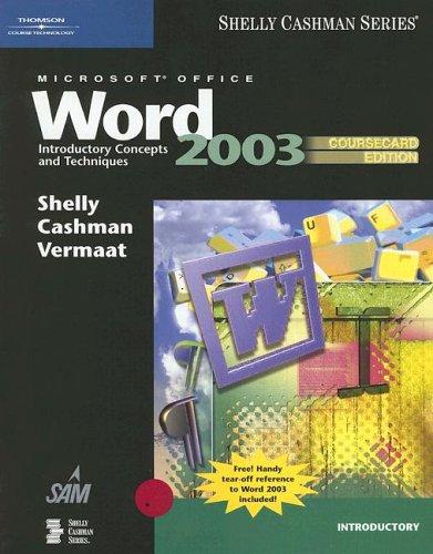 Cover of Microsoft Office Word 2003: Introductory Concepts And Techniques : Coursecard edition