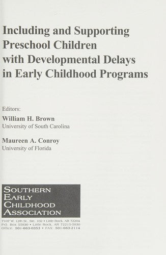 Cover of Inclusion of Preschool Children with Developmental Delays in Early Childhood Programs