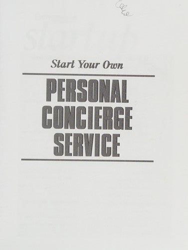 Cover of Start Your Own Personal Concierge Service (Entrepreneur Magazine's Startup)